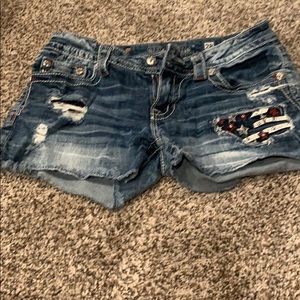 American Flag Design MissMe Jean Shorts